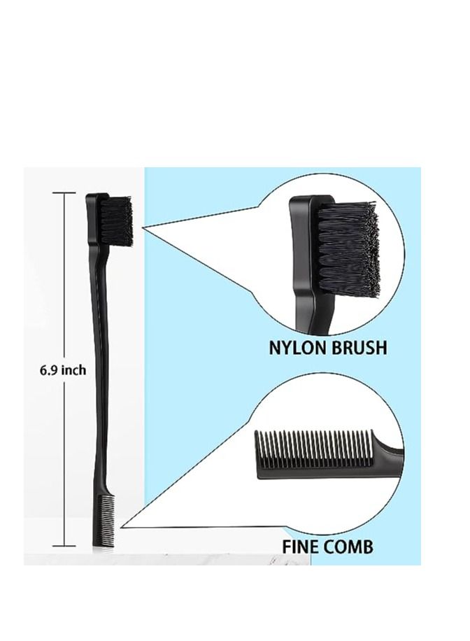 ORiTi 3-piece tea brush set, edge and comb, bristle comb sturdy, suitable for travel hairdressers, ladies,  (black) - Image 3