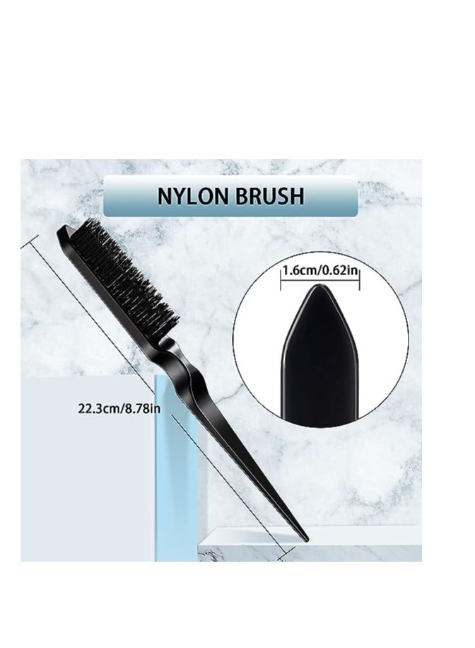 ORiTi 3-piece tea brush set, edge and comb, bristle comb sturdy, suitable for travel hairdressers, ladies,  (black) - Image 4