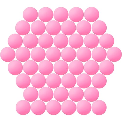 Jedulin 40MM Ping Pong, 50 or 80 Pack Assorted Colored Tennis Balls Multi Color Plastic Balls Fun Beer Ping Pong Bulk, Arts and Craft, Party Decoration, Cat Balls (50pcs-Pink) - Image 1