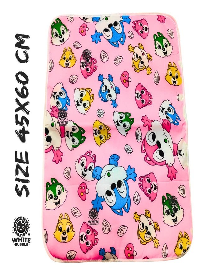 White Bubble Cotton Baby Diaper Changing Mat with Foam, Waterproof Protector for Bed and Crib - 60x45 CM (Pack of 3, Multicolor) - Image 2
