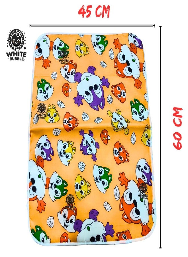 White Bubble Cotton Baby Diaper Changing Mat with Foam, Waterproof Protector for Bed and Crib - 60x45 CM (Pack of 3, Multicolor) - Image 3