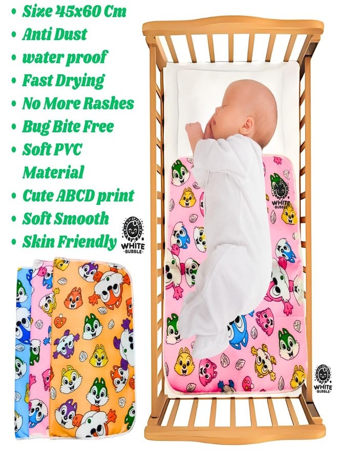 White Bubble Cotton Baby Diaper Changing Mat with Foam, Waterproof Protector for Bed and Crib - 60x45 CM (Pack of 3, Multicolor) - Image 4