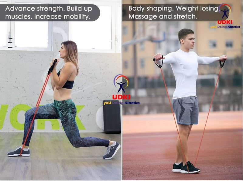 UDKI Toning Resistance Tube with Foam Handles - Heavy-Quality 13.5 Kg Elastic Rubber Exercise Band for Stretching, Home Gym, and Toning Workouts - Ideal for Men, Women, and Athletes - Image 4