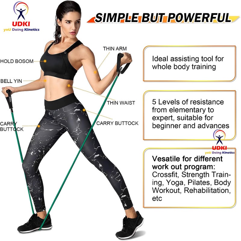 UDKI Toning Resistance Tube with Foam Handles - Heavy-Quality 13.5 Kg Elastic Rubber Exercise Band for Stretching, Home Gym, and Toning Workouts - Ideal for Men, Women, and Athletes - Image 5