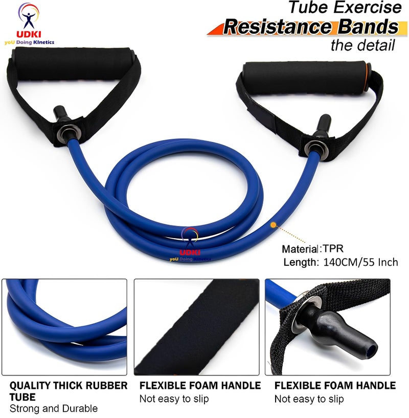 UDKI Toning Resistance Tube with Foam Handles - Heavy-Quality 13.5 Kg Elastic Rubber Exercise Band for Stretching, Home Gym, and Toning Workouts - Ideal for Men, Women, and Athletes - Image 2