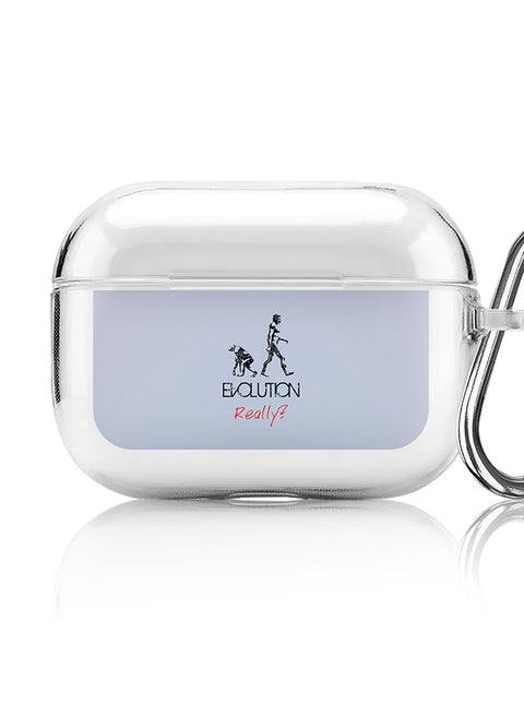 Classic Clear printed Case for Apple AirPods Pro 2nd Generation Thin Transparent Cover [Designed for Apple AirPods Pro 2nd Generation] - Evolution, really? (Blue)