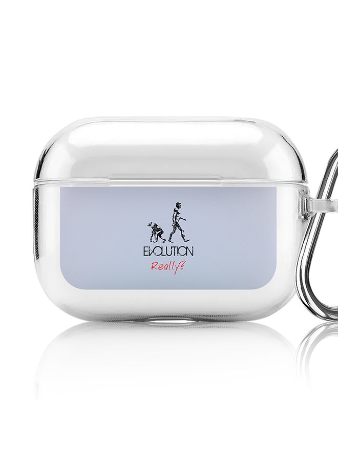 Stylizedd - Classic Clear printed Case for Apple AirPods Pro 2nd Generation Thin Transparent Cover [Designed for Apple AirPods Pro 2nd Generation] - Evolution, really? (Blue) - Image 1