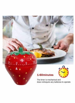 Y&D Kitchen Timer, Novelty Cute 60min 360 Degree Rotating Timers, Mechanical Ring Alarm Tools, for Time Management Cooking Learning Exercise Playing Game Timer - Strawberry  - Image 3