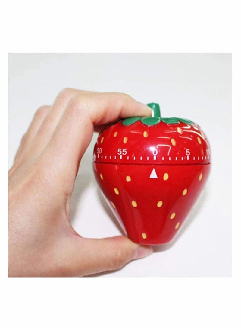 Y&D - Kitchen Timer, Novelty Cute 60min 360 Degree Rotating Timers, Mechanical Ring Alarm Tools, for Time Management Cooking Learning Exercise Playing Game Timer - Strawberry - Image 1