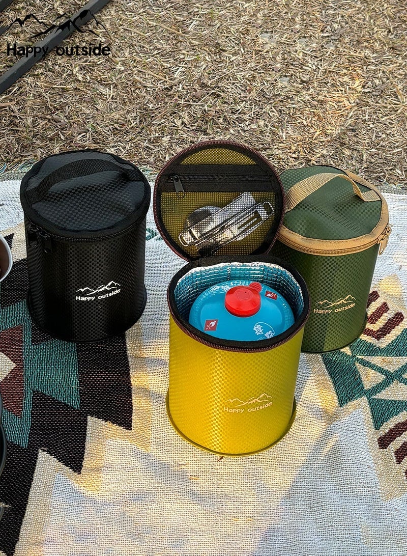 سعيد خارج حقيبة حرارية سميكة متعددة الأغراض مع طبقة عازلة، مناسبة للمنزل والسفر وصيد الأسماك والمغامرة وغيرها من الأنشطة الخارجية، تستخدم لتخزين زجاجات المشروبات وأسطوانات الغاز وزجاجات الأطفال ومعزولة بالحرارة ومضادة للتصادم وحقيبة تخزين مضغوطة (أسود) - Image 2