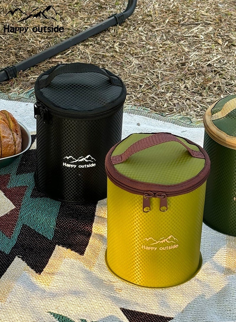 سعيد خارج حقيبة حرارية سميكة متعددة الأغراض مع طبقة عازلة، مناسبة للمنزل والسفر وصيد الأسماك والمغامرة وغيرها من الأنشطة الخارجية، تستخدم لتخزين زجاجات المشروبات وأسطوانات الغاز وزجاجات الأطفال ومعزولة بالحرارة ومضادة للتصادم وحقيبة تخزين مضغوطة (أسود) - Image 3