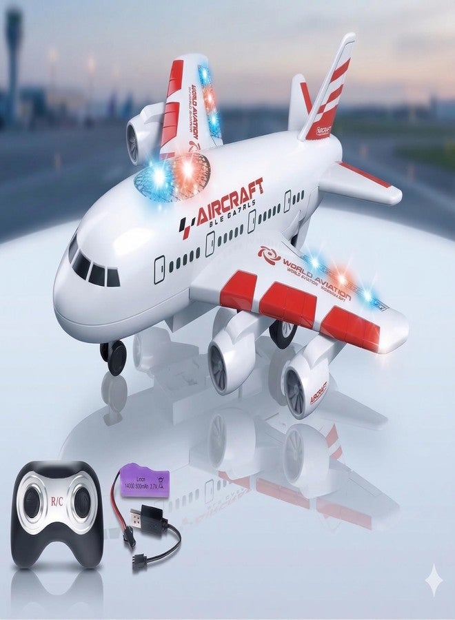 Jack Royal 4Channel Remote Aeroplane Boing RC Airbus Toy with Light Music Airplane for Kids4Channel Remote Aeroplane RC Aerobus Toy with Light Music Airplane for Kids (Red) - Image 1