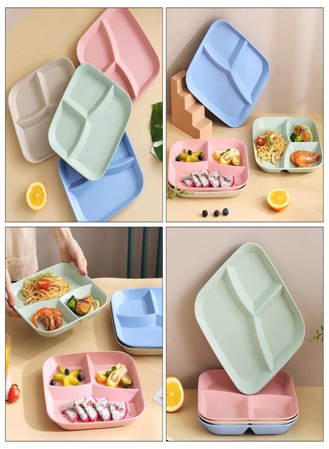 FLOXIT 2 Pcs Kids Divided Dinner Plate, 3 Pocket Plates for Adults, Various Percentage Portion Plates for Adults Kids, Kids Plates with Sections, Divided Sections Dinner Plate Light Green - Image 5
