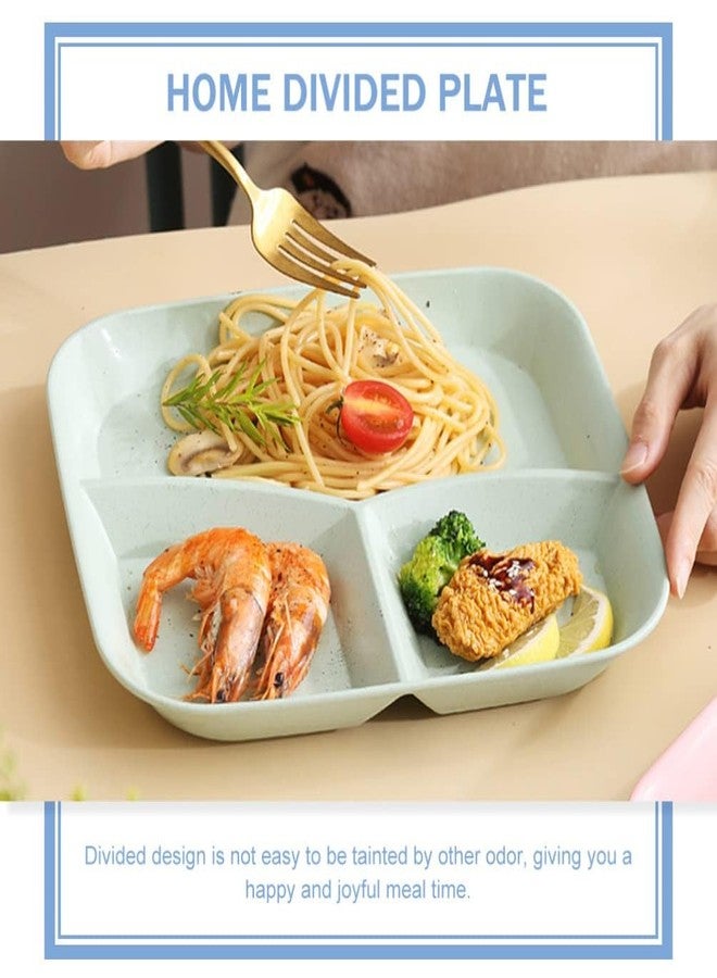 FLOXIT 2 Pcs Kids Divided Dinner Plate, 3 Pocket Plates for Adults, Various Percentage Portion Plates for Adults Kids, Kids Plates with Sections, Divided Sections Dinner Plate Light Green - Image 4