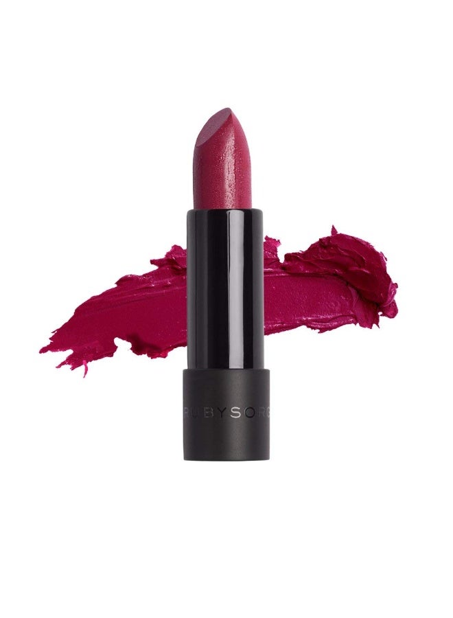 Ruby's Organics Semi-Matte Lipstick for Women All Indian Tones- Highly Pigmented, Moisturizing, Non Drying, Lightweight and Long Lasting- Lip Makeup, Synthetic Chemical Free- Plum, 3.7g - Image 1