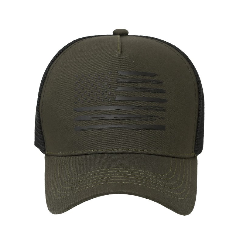 VIONLAN Baseball Cap American Flag Trucker Hat for Men Women 3D Embossed Logo Adjustable Outdoor Mesh Snapback Hat - Image 2
