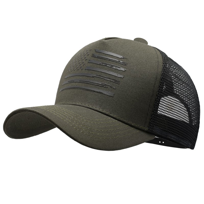 VIONLAN Baseball Cap American Flag Trucker Hat for Men Women 3D Embossed Logo Adjustable Outdoor Mesh Snapback Hat - Image 1