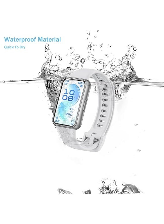 X-Tech Silicone Strap for Huawei Band 11/Band 11 Pro, Soft Silicone Sport Band, Breathable and Comfortable, Adjustable Replacement Strap for Huawei Band 11/11 Pro - White - Image 3