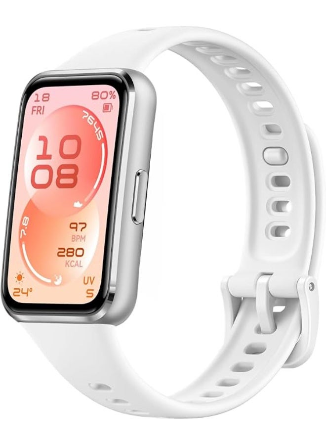 X-Tech Silicone Strap for Huawei Band 11/Band 11 Pro, Soft Silicone Sport Band, Breathable and Comfortable, Adjustable Replacement Strap for Huawei Band 11/11 Pro - White - Image 1