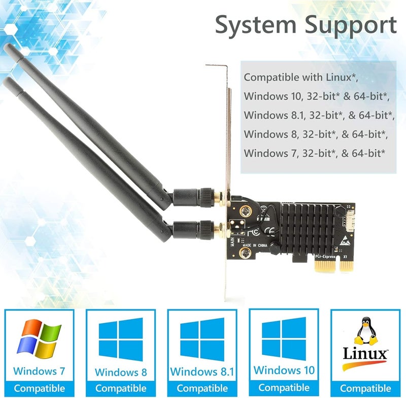 Ubit AC1200 PCIe WiFi Card for PC with BT 4.2 | Dual Band Wireless Network Adapter WiFi Card with Heat Sink Technology | for Gaming, Browsing, Streaming etc - Image 5