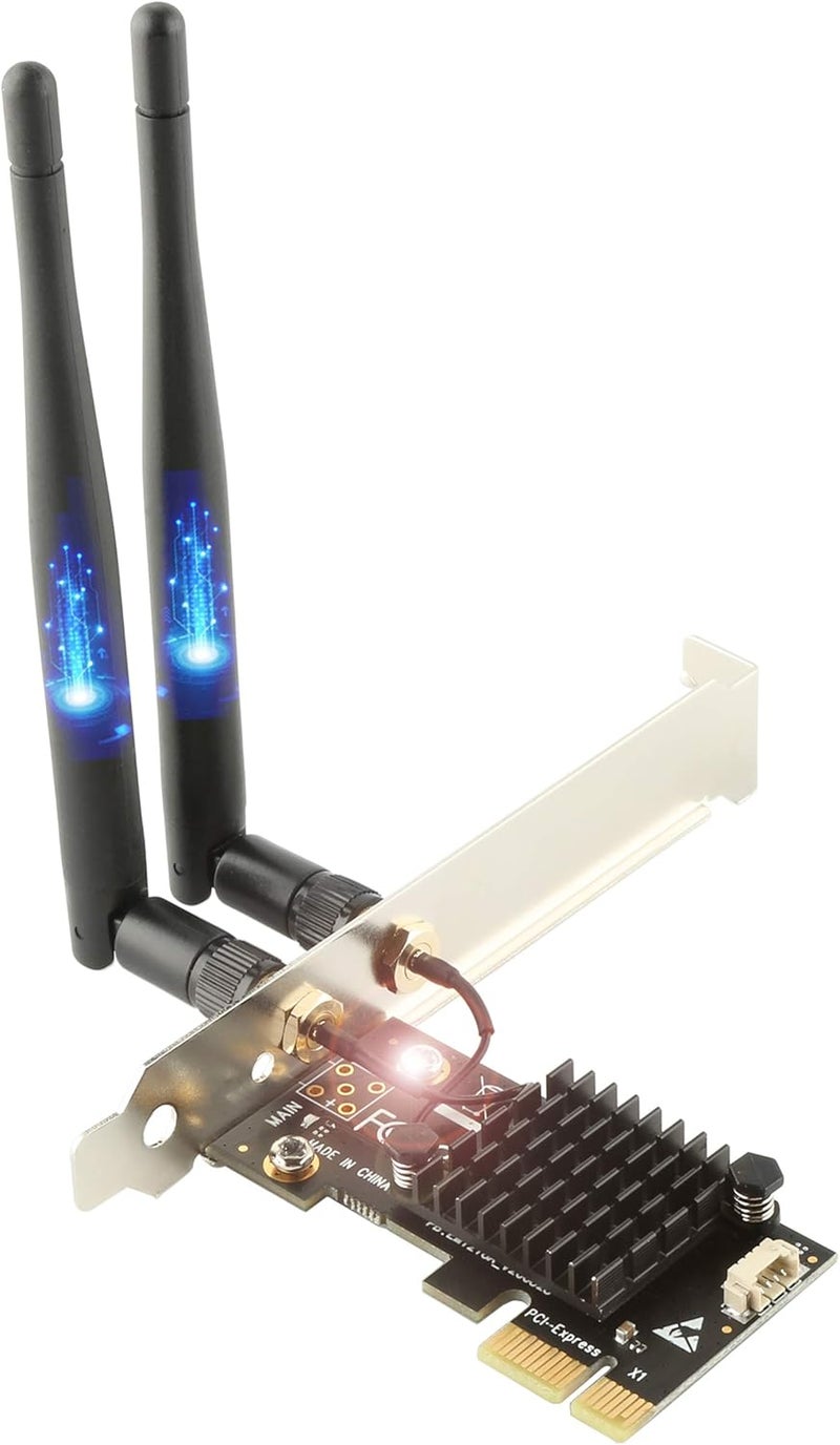 Ubit AC1200 PCIe WiFi Card for PC with BT 4.2 | Dual Band Wireless Network Adapter WiFi Card with Heat Sink Technology | for Gaming, Browsing, Streaming etc - Image 1