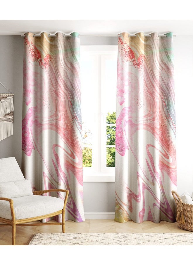 Lush Decor Lush Décor Polyester Floral Grommet Blackout Door Curtain, 7 Feet, Brick Pink, Pack of 2  - Image 1