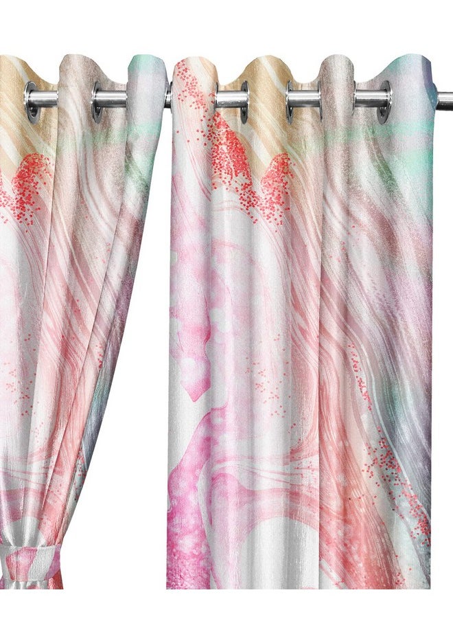 Lush Decor Lush Décor Polyester Floral Grommet Blackout Door Curtain, 7 Feet, Brick Pink, Pack of 2  - Image 3