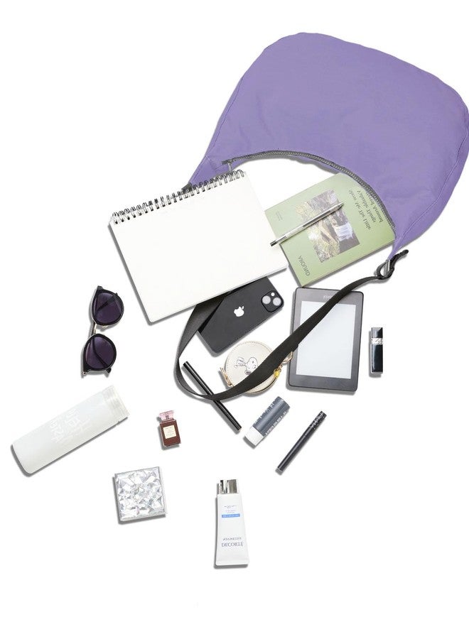 FASTFAIRY حقيبة هلالية متوسطة الحجم من النايلون - حقيبة كتف كروس عادية بحزام قابل للتعديل وجيبين داخليين - Image 5