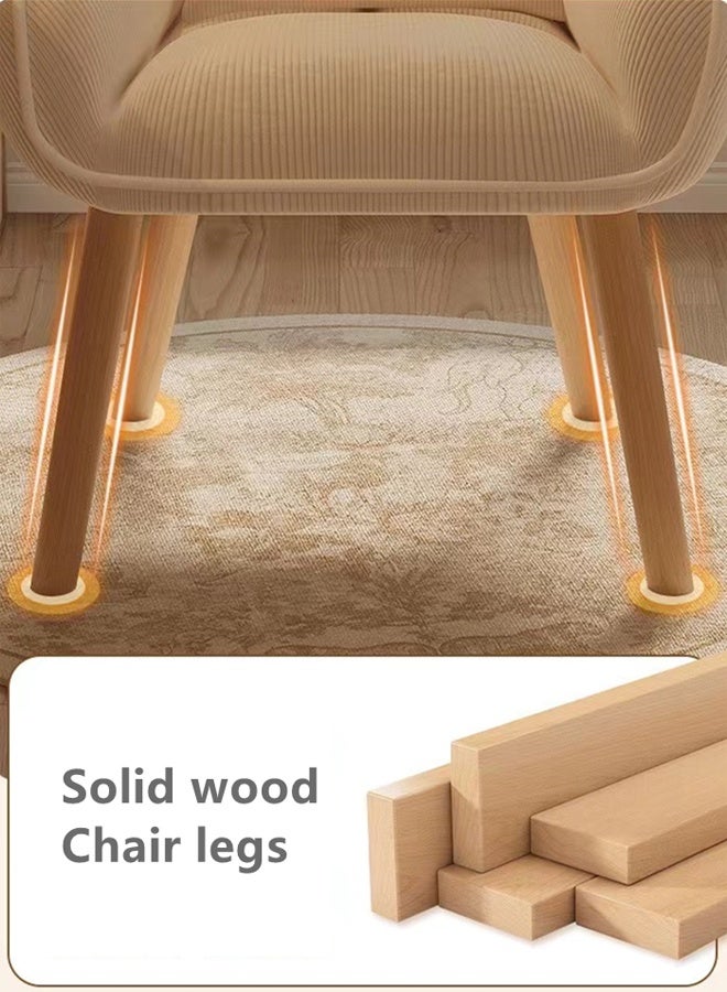 كوتيس كرسي مكياج خشبي من كوتيس مع وسادة، كرسي طعام، كرسي أريكة لغرفة النوم، غرفة المعيشة، المطعم، قماش مخملي، 50 × 40 × 80 سم - Image 4