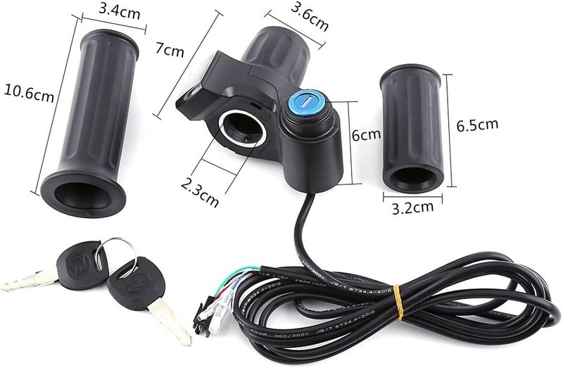 comfrt Throttle Grip Handlebar, LED Display Screen Throttle Control Handlebar Grip with Lock for Electric Bike Ebike Throttle - Image 3