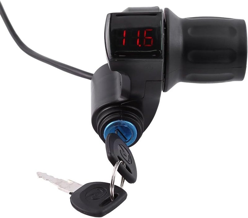 comfrt Throttle Grip Handlebar, LED Display Screen Throttle Control Handlebar Grip with Lock for Electric Bike Ebike Throttle - Image 5