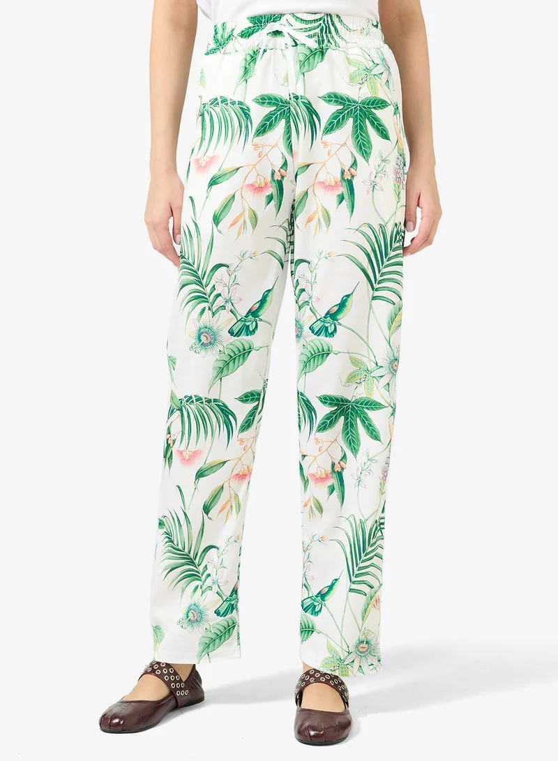 Ginger Floral Print Casual Comfort Fit Pants