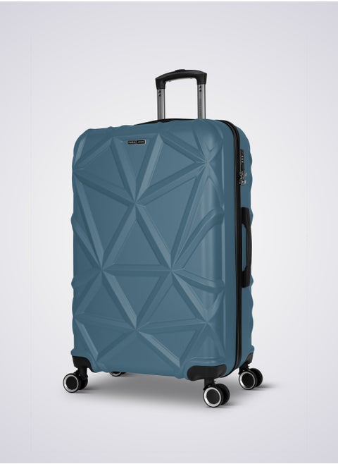 Matrix 28-Inch Large ABS Hard Case Checked-In Luggage Trolley Bag with 8 Spinner Wheels and Lock – Turkish Blue
