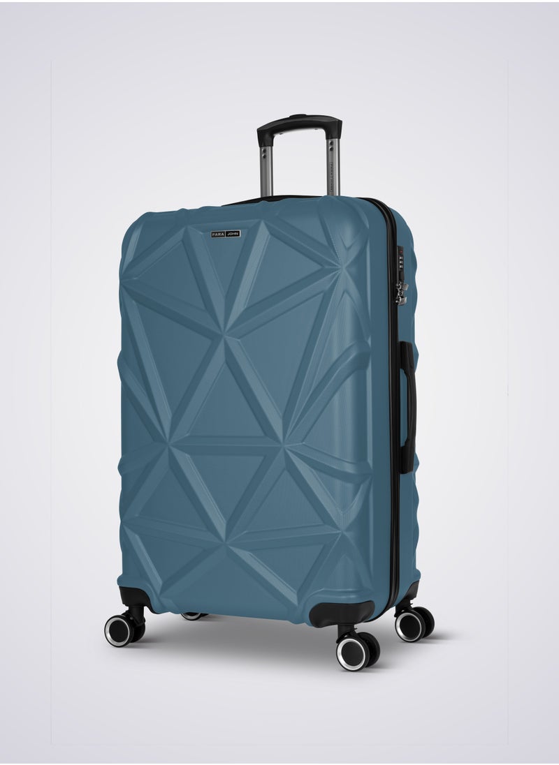 PARAJOHN Matrix 28-Inch Large ABS Hard Case Checked-In Luggage Trolley Bag with 8 Spinner Wheels and Lock – Turkish Blue  - Image 1