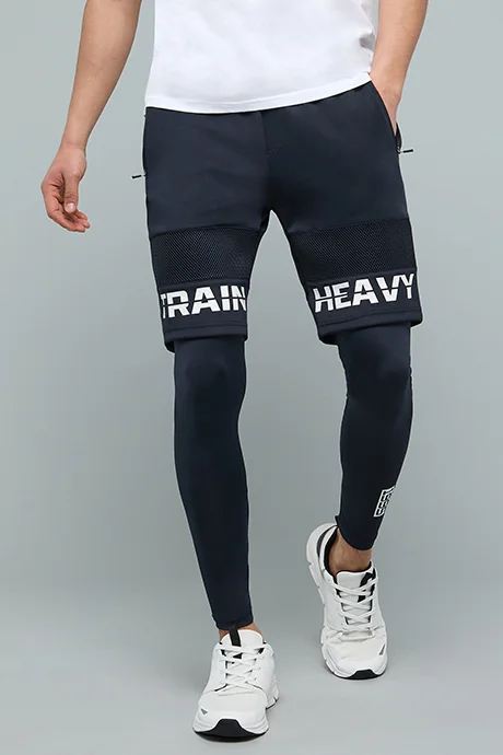 أر أند بي Typography Print Trackpants With Drawstring Waist