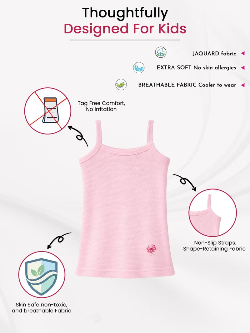 BODYCARE Kids Girls Regular Fit Vest| 100% Cotton| Skin Friendly | Lightweight | Sleeveless Design | Pack of 3 - Assorted (KIA8621-PK005), 7-8 Years - Image 5