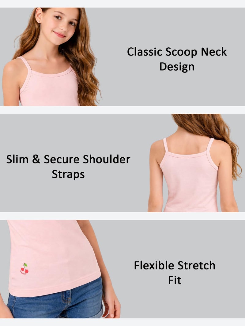 BODYCARE Kids Girls Regular Fit Vest| 100% Cotton| Skin Friendly | Lightweight | Sleeveless Design | Pack of 3 - Assorted (KIA8621-PK005), 7-8 Years - Image 2
