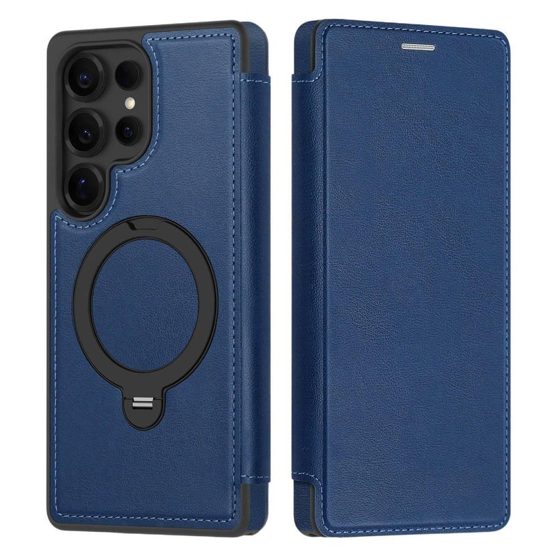 MagSafe Case | Card Holder | Cover for Samsung Galaxy A56 | Blue PU+Metal - Image 1