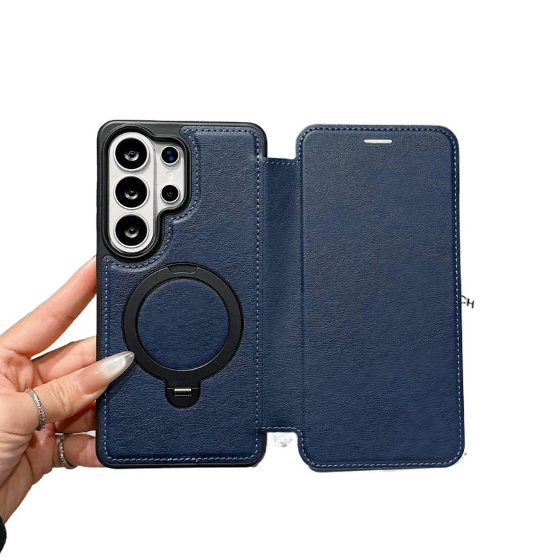 MagSafe Case | Card Holder | Cover for Samsung Galaxy A56 | Blue PU+Metal - Image 2