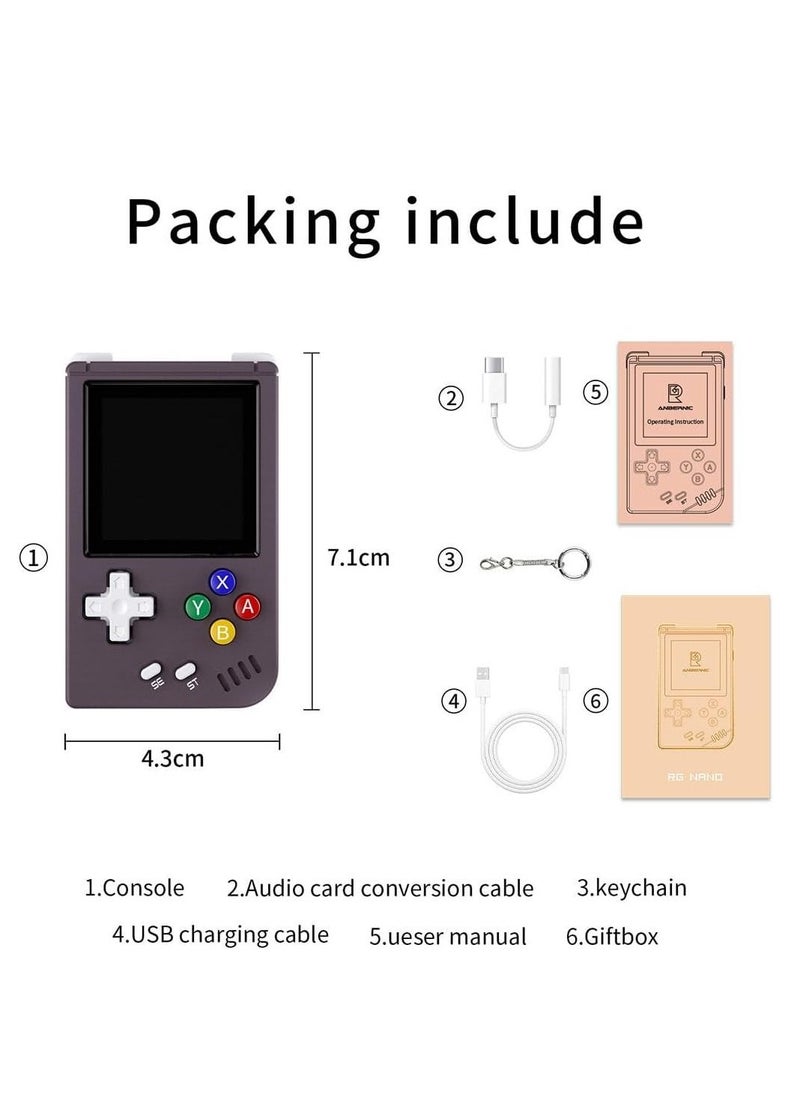 Generic - Mini Retro Handheld Game Console, Linux System 1.54" IPS Screen, 64G TF Card Built-in 5405 Classic Games, 1050mAh Battery, Hi-fi Speaker, Aluminum Alloy Portable Game Player (Purple) - Image 1