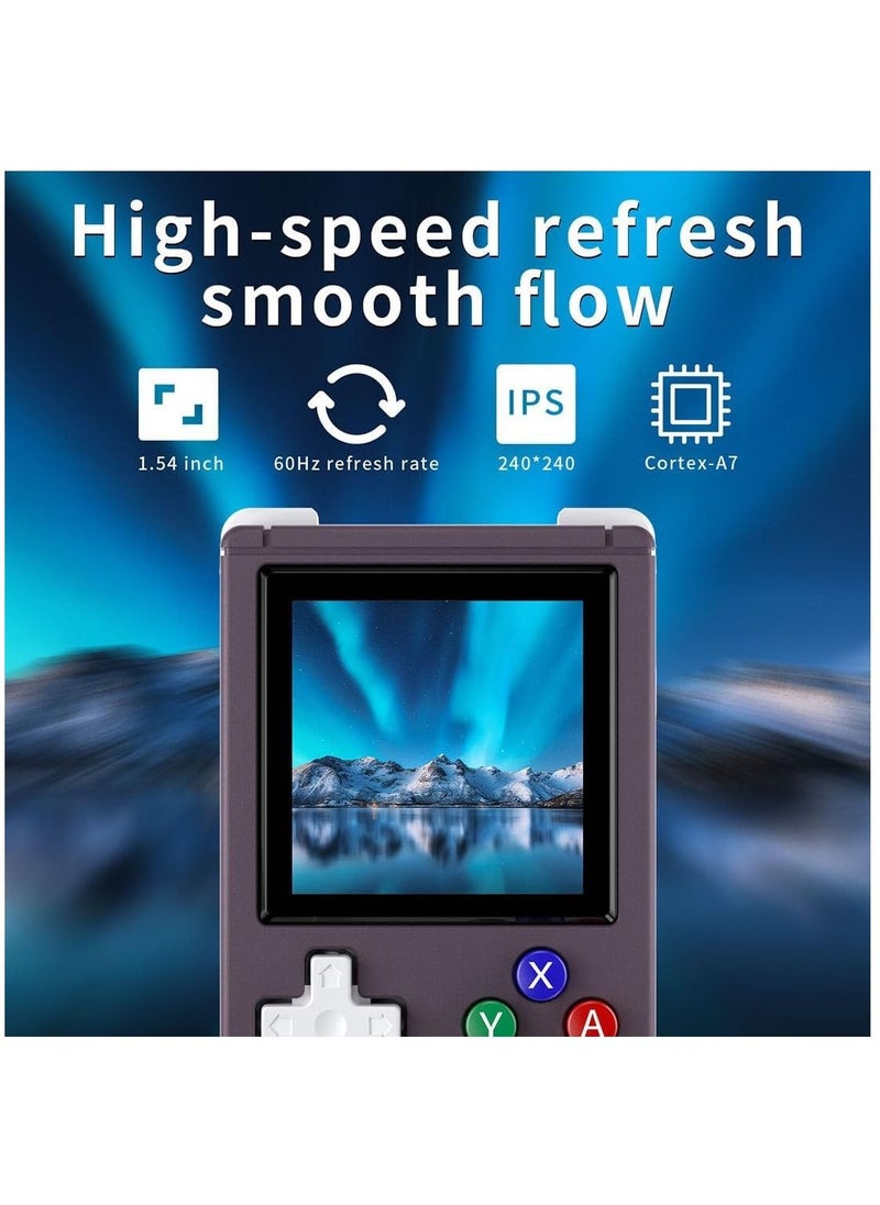 Generic - Mini Retro Handheld Game Console, Linux System 1.54" IPS Screen, 64G TF Card Built-in 5405 Classic Games, 1050mAh Battery, Hi-fi Speaker, Aluminum Alloy Portable Game Player (Purple) - Image 1