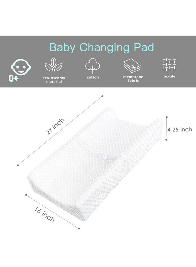 YENING Mini Baby Diaper Changing Pad for Dresser Top with Cover 27" x 16", Waterproof Lining Small Foam Contoured Changing Table Pads Topper White - Image 4