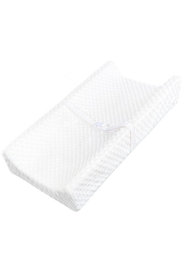 YENING Mini Baby Diaper Changing Pad for Dresser Top with Cover 27" x 16", Waterproof Lining Small Foam Contoured Changing Table Pads Topper White - Image 1