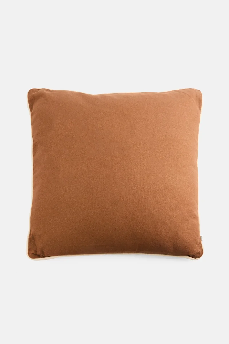 Muy Mucho Piping Contrast Cushion, Brown