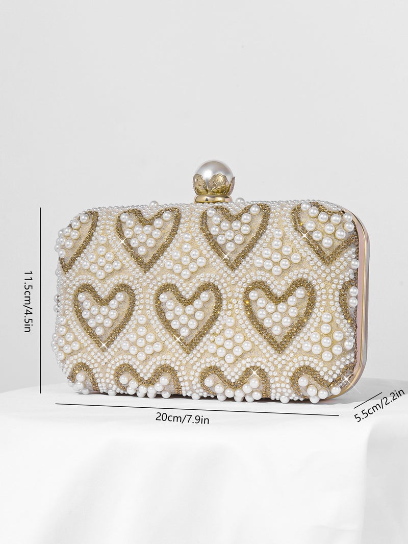 New Love Pearl Evening Bag Fashion Women'S Clutch Bag Banquet All-Match Dress Evening Bag - Image 5