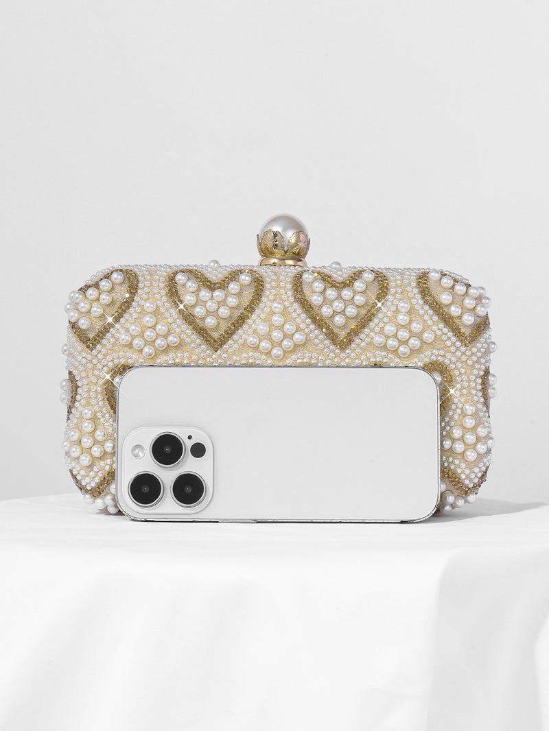 New Love Pearl Evening Bag Fashion Women'S Clutch Bag Banquet All-Match Dress Evening Bag - Image 4