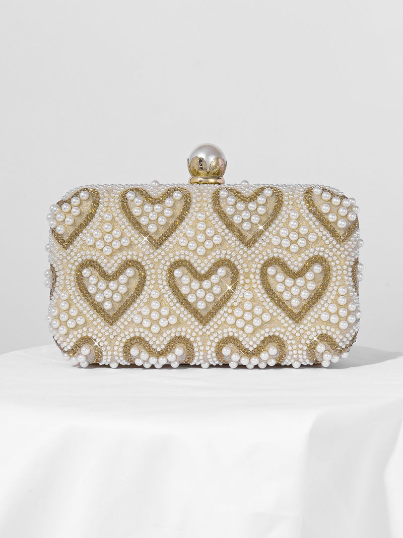 New Love Pearl Evening Bag Fashion Women'S Clutch Bag Banquet All-Match Dress Evening Bag - Image 1