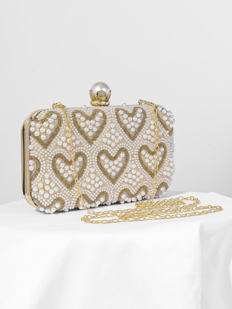 New Love Pearl Evening Bag Fashion Women'S Clutch Bag Banquet All-Match Dress Evening Bag - Image 3