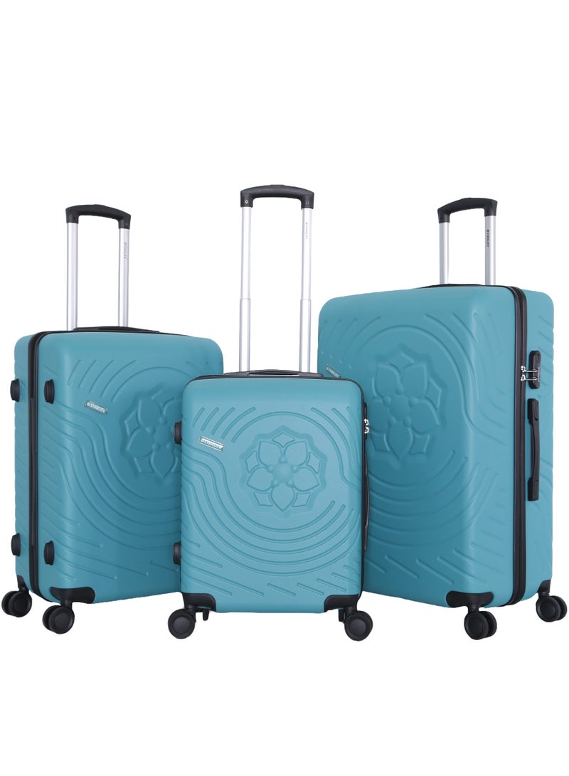 ستار لايف مجموعة حقائب سفر بعجلات من الجانب الصلب ABS مكونة من 3 قطع بعجلات دوارة مع قفل أرقام - Image 1