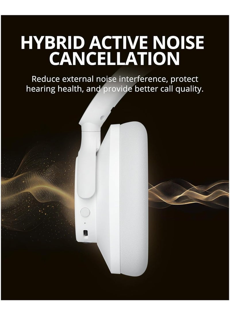 Tronsmart Tronsmart Q20S hybrid active Noise Cancelling Headphones, Wireless Over Ear Bluetooth Headphones with Mic, Hi-Res Audio, 60H Playtime, Deep Bass Custom EQ via App, Comfort Fit, for Travel Home Office White  - Image 4
